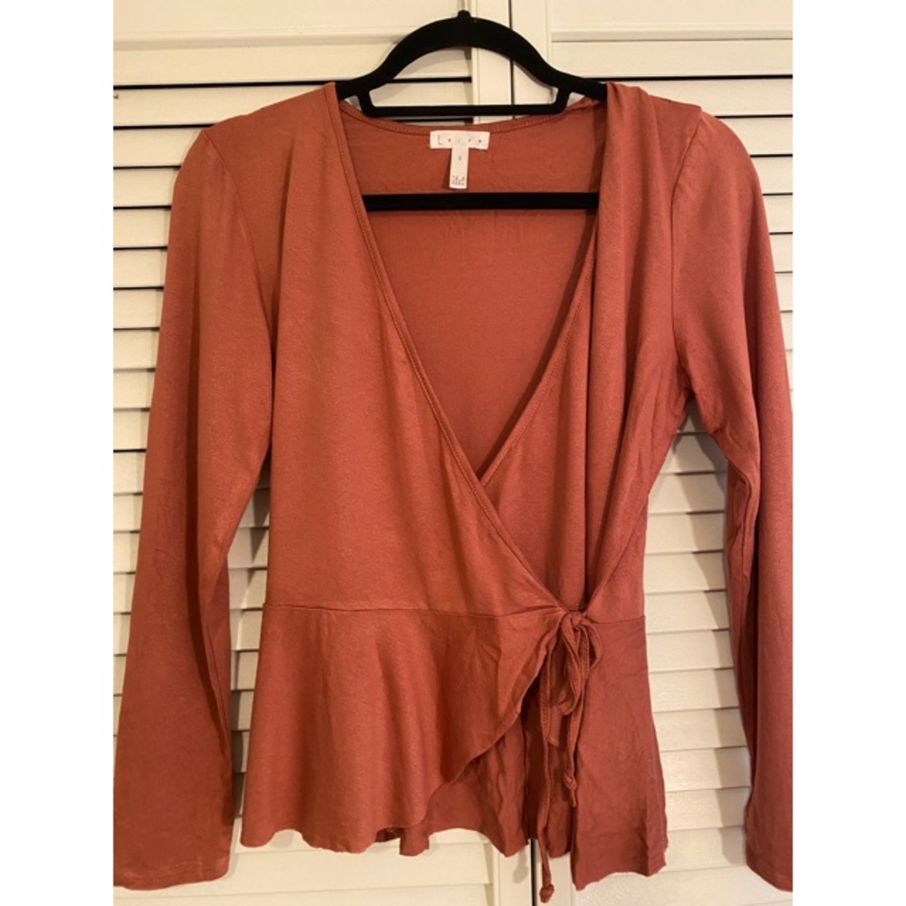 Long-Sleeve Wrap Top